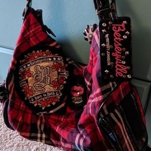 Betsey johnson plaid bag purse